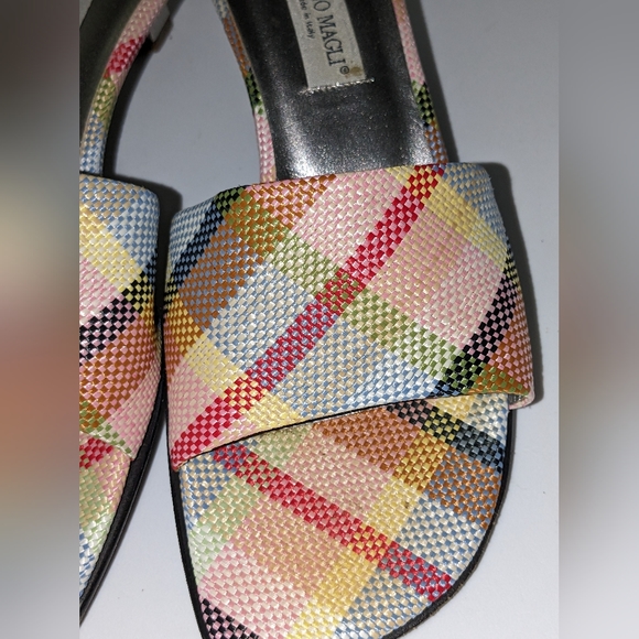 Bruno Magli fabric slide sandals